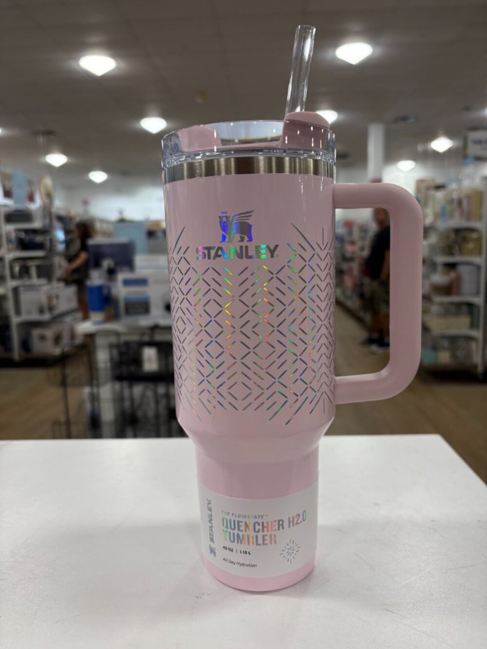 Stanley FlowState Quencher H2.0 40oz Pink Stainless Tumbler Handle Straw - Picture 3 of 6
